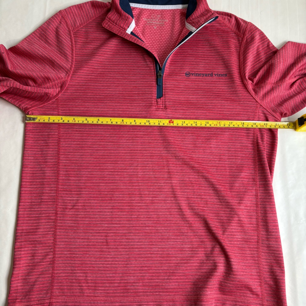 Vineyard Vines OTG Sankaty 1/4 Zip Pullover Men’s M Red Blue Performance Golf - Picture 10 of 13